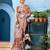 rust floral woven banarasi silk blend saree