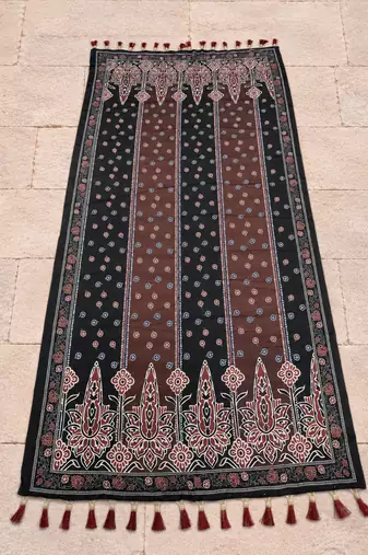 brown printed satin silk navratri lehenga choli