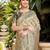 beige ethnic motifs woven design linen saree