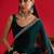 teal embellished zari satin designer saree