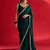 teal embellished zari satin designer saree