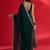 teal embellished zari satin designer saree