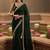 green embellished zari satin designer saree