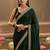 green embellished zari satin designer saree