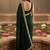 green embellished zari satin designer saree