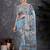 Blue digital woven design viscose digital print saree