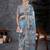 Blue digital woven design viscose digital print saree