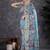 Blue digital woven design viscose digital print saree