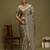 beige satin block print sarees