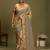 mustard satin block print sarees