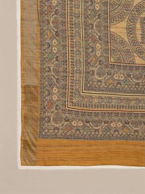 mustard satin block print sarees 4