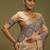 beige ethnic motifs digital print satin saree