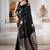 black ethnic motifs satin designer banarasi saree