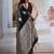 black ethnic motifs satin designer banarasi saree
