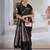 black ethnic motifs satin designer banarasi saree