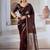 maroon ethnic motifs satin designer banarasi saree
