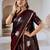 maroon ethnic motifs satin designer banarasi saree