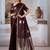 maroon ethnic motifs satin designer banarasi saree