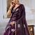 purple ethnic motifs woven design satin banarasi saree
