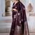 purple ethnic motifs woven design satin banarasi saree