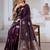 purple ethnic motifs woven design satin banarasi saree