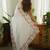 white embellished sequinned georgette saree