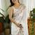 white embellished sequinned georgette saree