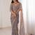 grey metallic chiffon ethnic embellished party wear matching blouse sarees