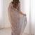 grey metallic chiffon ethnic embellished party wear matching blouse sarees