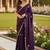 purple embellished embroidered poly chiffon designer saree