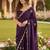 purple embellished embroidered poly chiffon designer saree