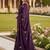 purple embellished embroidered poly chiffon designer saree