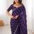 purple chiffon ethnic embellished party wear matching blouse sarees
