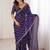 purple chiffon ethnic embellished party wear matching blouse sarees