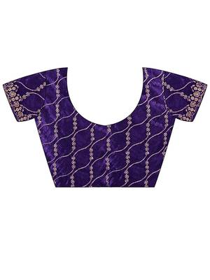 purple chiffon ethnic embellished party wear matching blouse sarees 4