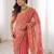 peach burgundy chiffon ethnic embellished party wear matching blouse sarees