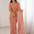 peach chiffon ethnic embellished party wear matching blouse sarees