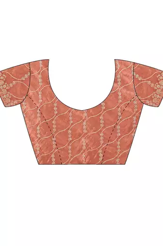 peach chiffon ethnic embellished party wear matching blouse sarees