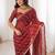 maroon chiffon ethnic embellished party wear matching blouse sarees