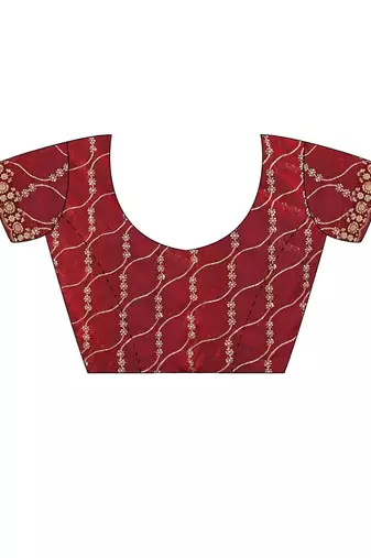 maroon chiffon ethnic embellished party wear matching blouse sarees