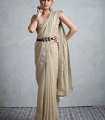 cream georgette sarees