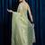 green embellished beads and stones net saree