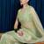 green embellished beads and stones net saree