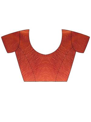 orange embellished sequinned satin heavy work saree 5