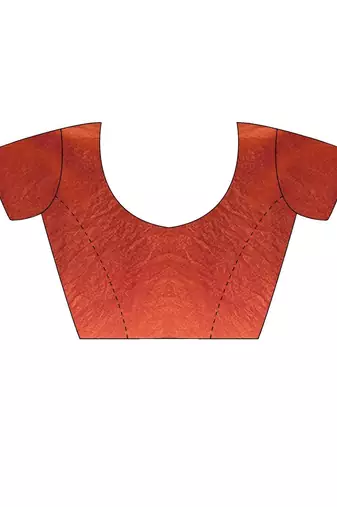 orange embellished sequinned satin heavy work saree