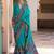 Turquoise paisley silk blend designer patola saree