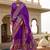 Purple kalamkari embroidered silk blend designer patola saree