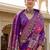 Purple kalamkari embroidered silk blend designer patola saree