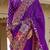 Purple kalamkari embroidered silk blend designer patola saree