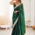green embellished sequinned satin heavy work saree